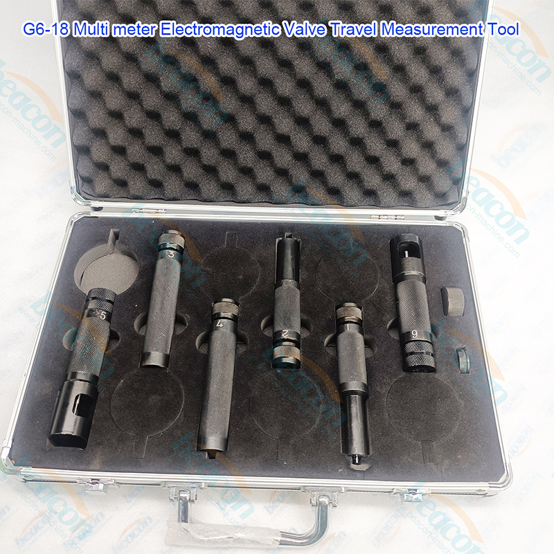 {G6-18 Инжектор Common Rail, 6 циферблатных индикаторов, набор инструментов для измерения хода электромагнитного клапана с пластиковым лотком}