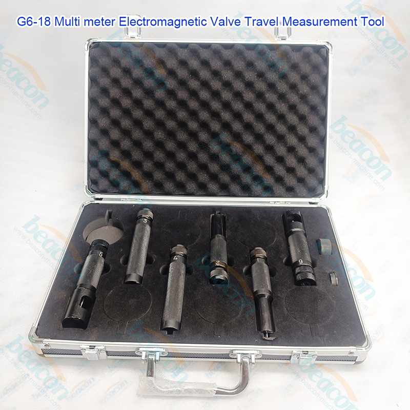 {G6-18 Инжектор Common Rail, 6 циферблатных индикаторов, набор инструментов для измерения хода электромагнитного клапана с пластиковым лотком}