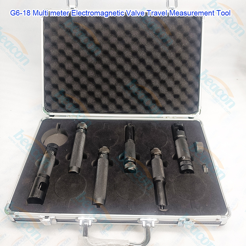 {G6-18 Инжектор Common Rail, 6 циферблатных индикаторов, набор инструментов для измерения хода электромагнитного клапана с пластиковым лотком}