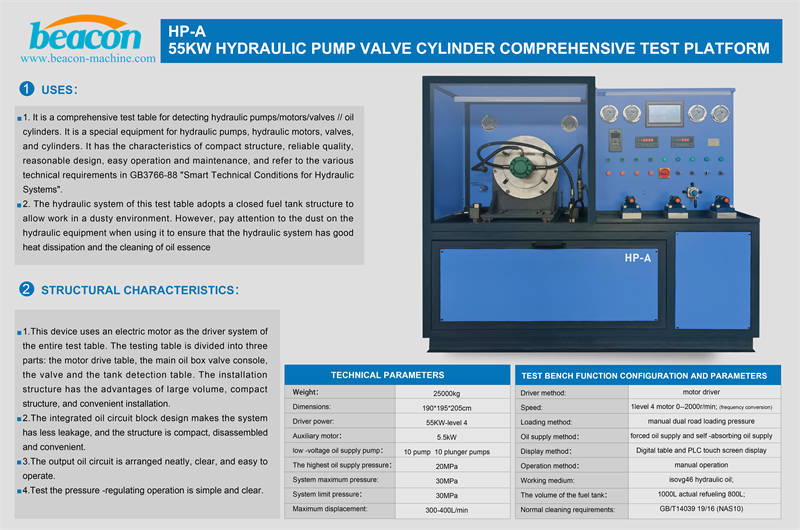 HP-A Hydraulic Test Bench, 55KW Hydraulic Tester, Hydraulic Pump Repair Test Stand HP-A Hydraulic Test Bench, 55KW Hydraulic Tester, Hydraulic Pump Repair Test Stand