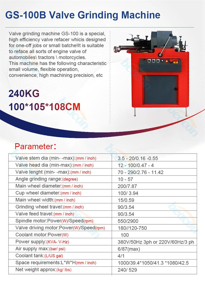 GS-100B Valve Grinder, Engine Valve Refacing Machine, Automotive Valve Grinding