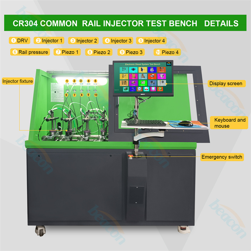 CR304 Test Bench, 4 Injector Test Stand, Common Rail Injector Coding CR304 Test Bench, 4 Injector Test Stand, Common Rail Injector Coding