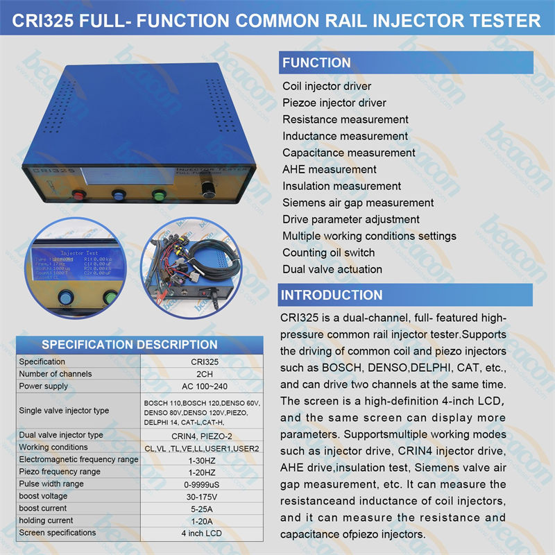 Common Rail Injector Tester, Dual Channel Injector Driver, CRIN4 Injector Tester Common Rail Injector Tester, Dual Channel Injector Driver, CRIN4 Injector Tester